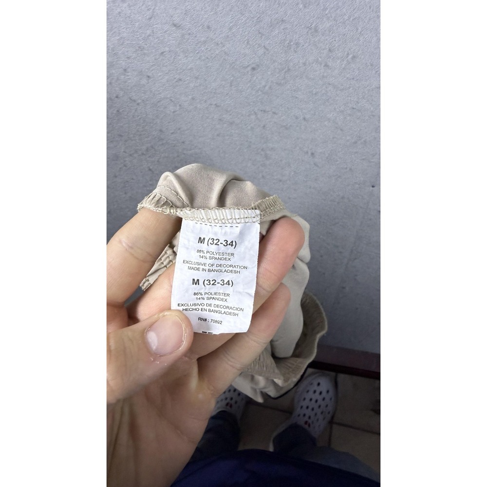 UNPRO Shorts Mens Medium Khaki Hiking Elastic Waist Drawstring Pockets Trail‎ - Picture 8 of 9